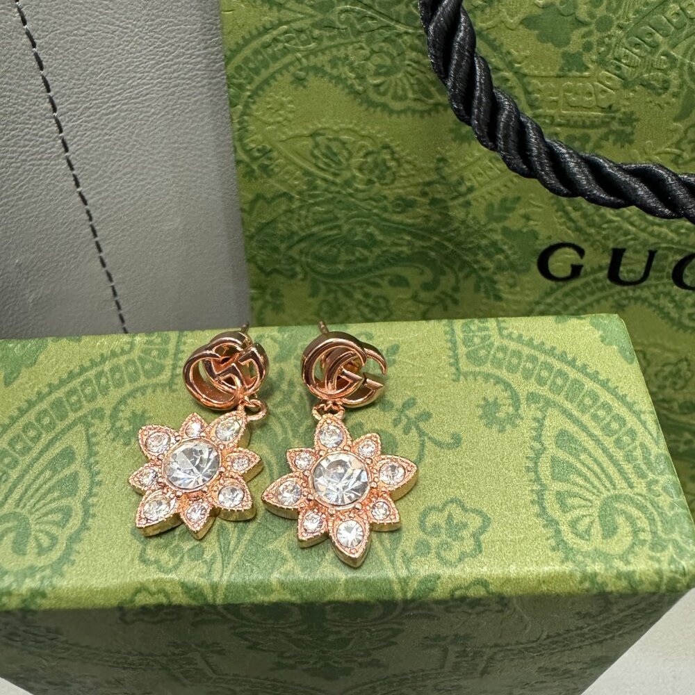 Gucci rose gold diamond earrings